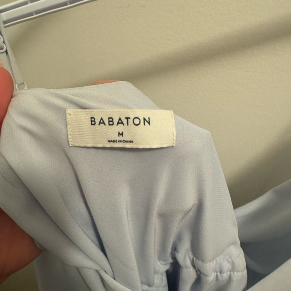 Babaton Aritzia Casimir Sleeveless V-Neck Cami Dress Pastel Light Blue Med - Picture 4 of 4